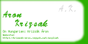 aron krizsak business card